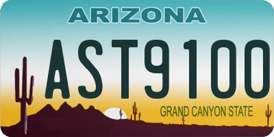 AZ license plate AST9100