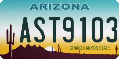 AZ license plate AST9103
