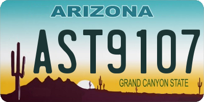 AZ license plate AST9107