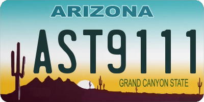 AZ license plate AST9111