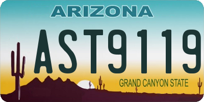AZ license plate AST9119