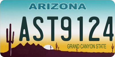 AZ license plate AST9124