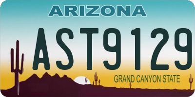 AZ license plate AST9129