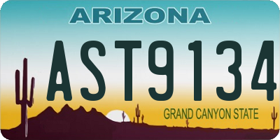 AZ license plate AST9134