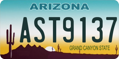 AZ license plate AST9137