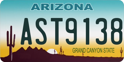 AZ license plate AST9138