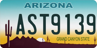 AZ license plate AST9139
