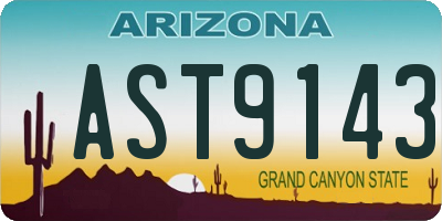 AZ license plate AST9143