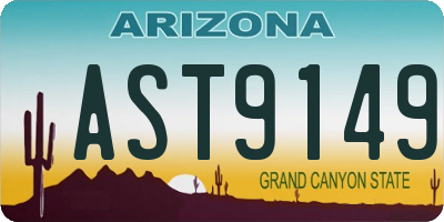 AZ license plate AST9149