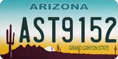 AZ license plate AST9152