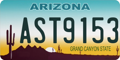 AZ license plate AST9153