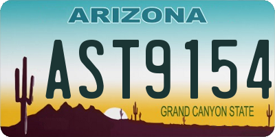 AZ license plate AST9154
