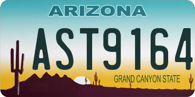 AZ license plate AST9164