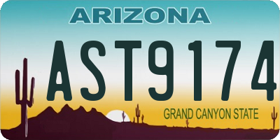 AZ license plate AST9174