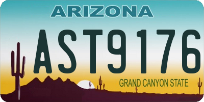 AZ license plate AST9176