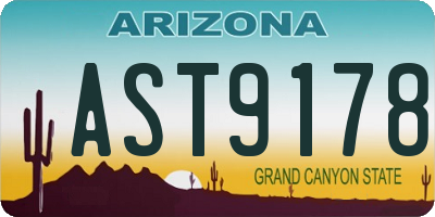AZ license plate AST9178