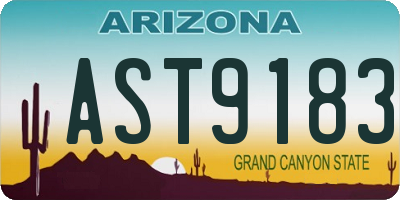 AZ license plate AST9183