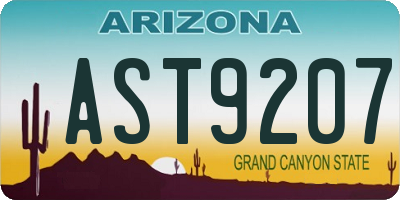 AZ license plate AST9207