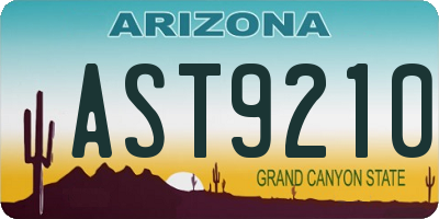 AZ license plate AST9210