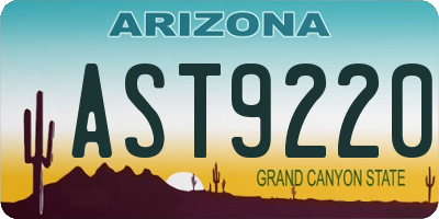 AZ license plate AST9220