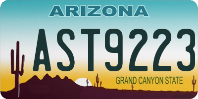 AZ license plate AST9223