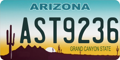 AZ license plate AST9236