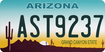 AZ license plate AST9237