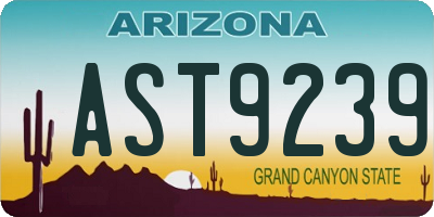 AZ license plate AST9239
