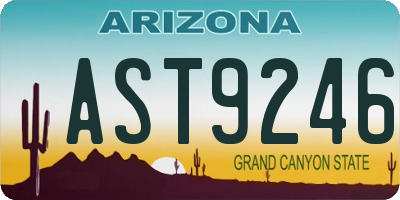 AZ license plate AST9246