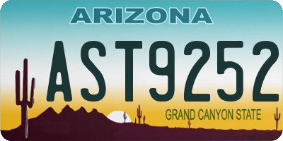 AZ license plate AST9252
