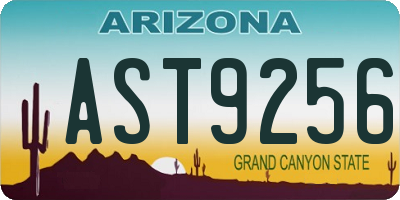 AZ license plate AST9256