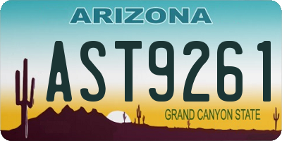 AZ license plate AST9261
