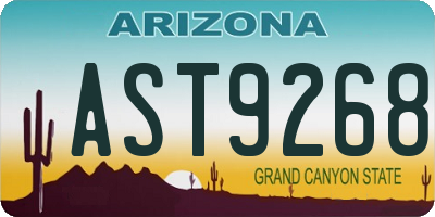 AZ license plate AST9268