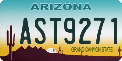 AZ license plate AST9271