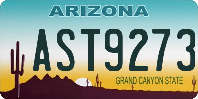 AZ license plate AST9273