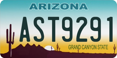 AZ license plate AST9291