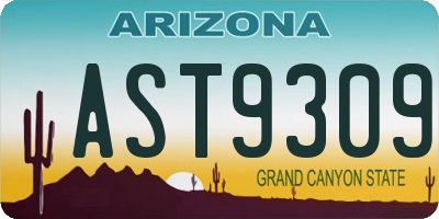 AZ license plate AST9309