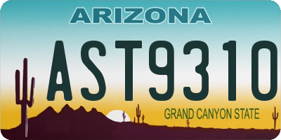 AZ license plate AST9310