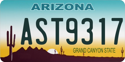 AZ license plate AST9317