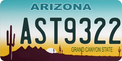 AZ license plate AST9322