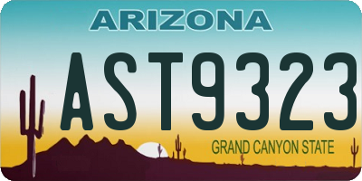 AZ license plate AST9323