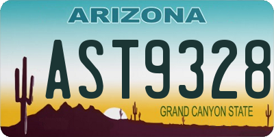 AZ license plate AST9328