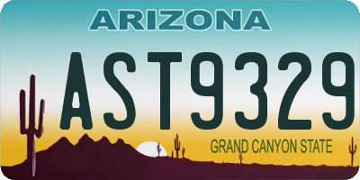 AZ license plate AST9329