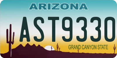 AZ license plate AST9330