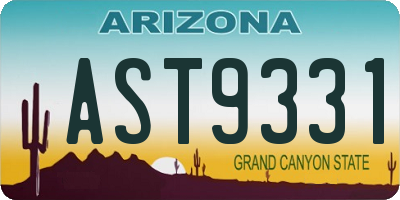 AZ license plate AST9331