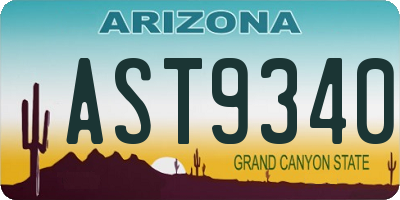 AZ license plate AST9340