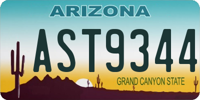AZ license plate AST9344