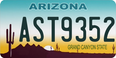 AZ license plate AST9352