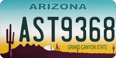 AZ license plate AST9368