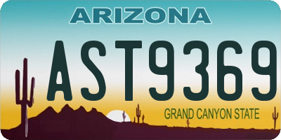 AZ license plate AST9369